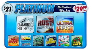 Platinum Car wash package prices Monthly wash package single car wash
